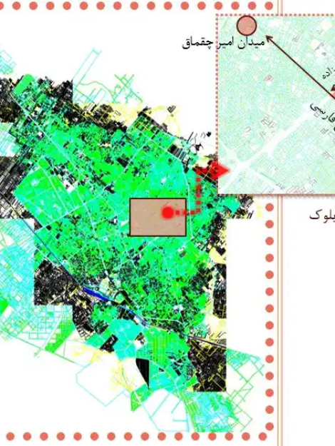 پاورپوینت بررسی مورفولوژی سوپربلوک در شهر یزد با تحلیل بلوک‌ها و پلاک‌ها