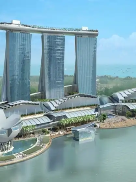 پاورپوینت تحلیل سازه پارک آبی سنگاپور و استخر بی‌نهایت Marina Bay Sands
