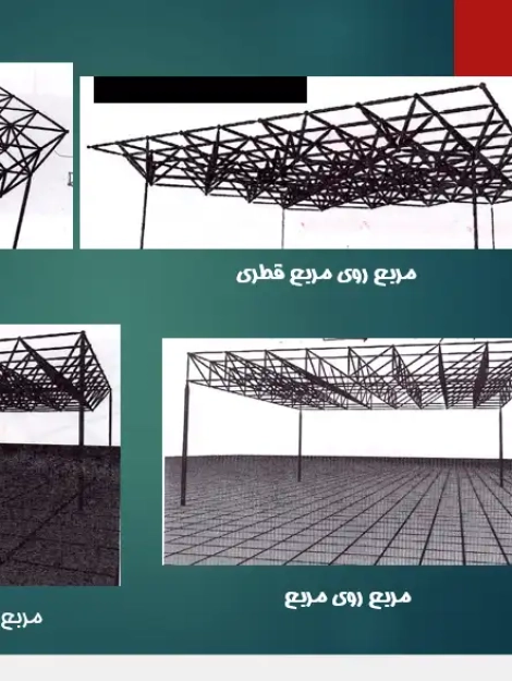 پاورپوینت سازه فضاکار استادیوم سنت جوردی بارسلونا با تحلیل شبکه فضایی سه‌بعدی و خرپای فولادی