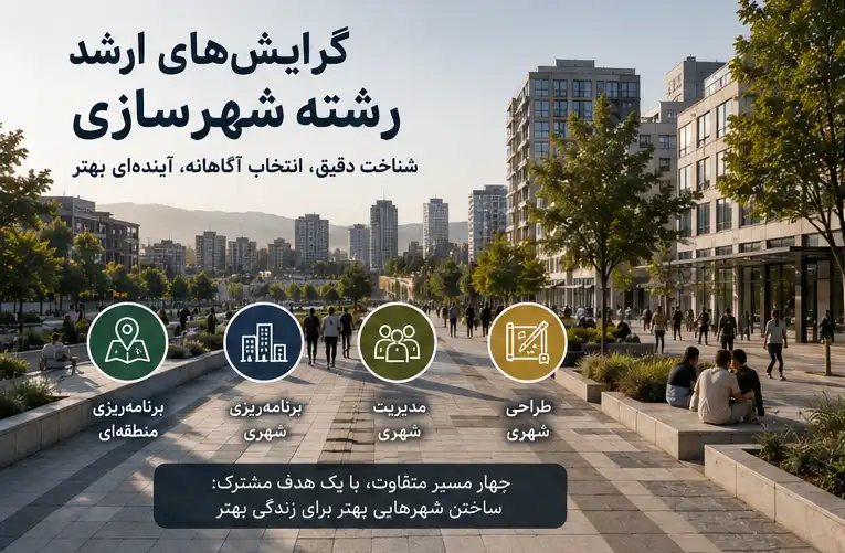 گرایش‌های ارشد رشته شهرسازی؛ معرفی کامل برنامه‌ریزی شهری، برنامه‌ریزی منطقه‌ای، مدیریت شهری و طراحی شهری