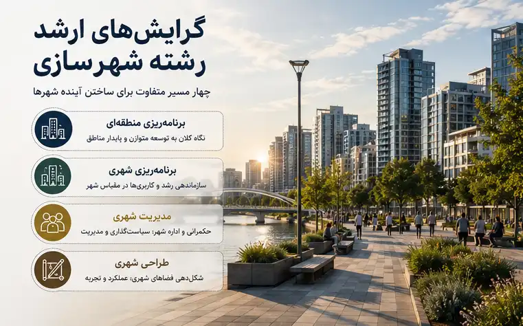 گرایش‌های ارشد رشته شهرسازی؛ معرفی کامل برنامه‌ریزی شهری، برنامه‌ریزی منطقه‌ای، مدیریت شهری و طراحی شهری